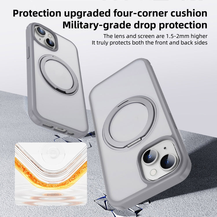 For iPhone 12 Pro Max MagSafe Holder PC Hybrid TPU Phone Case(Matte Grey) - iPhone 12 Pro Max Cases by buy2fix | Online Shopping UK | buy2fix