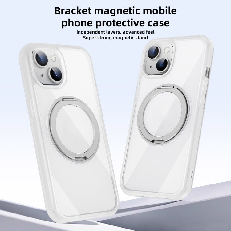 For iPhone 13 Pro Max MagSafe Holder PC Hybrid TPU Phone Case(Transparent White) - iPhone 13 Pro Max Cases by buy2fix | Online Shopping UK | buy2fix