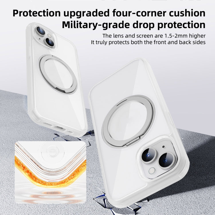 For iPhone 13 Pro Max MagSafe Holder PC Hybrid TPU Phone Case(Transparent White) - iPhone 13 Pro Max Cases by buy2fix | Online Shopping UK | buy2fix