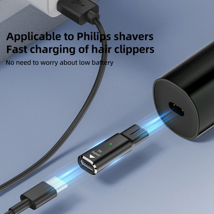 Shaver / Clipper Charging Adapter for Philips, Interface:Type-C to 5V Single Slot(Grey) - Accessories by buy2fix | Online Shopping UK | buy2fix