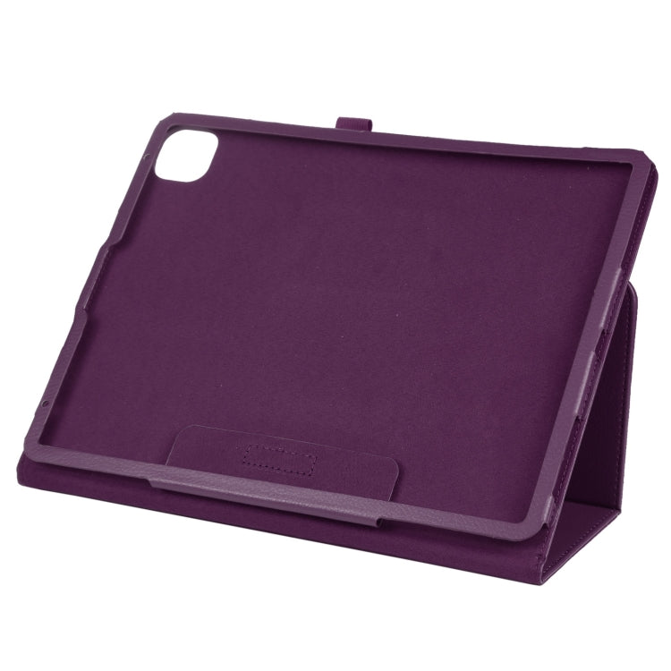 For iPad Pro 13 2024 Litchi Texture Solid Color Leather Tablet Case(Purple) - iPad Pro 13 2024 Cases by buy2fix | Online Shopping UK | buy2fix