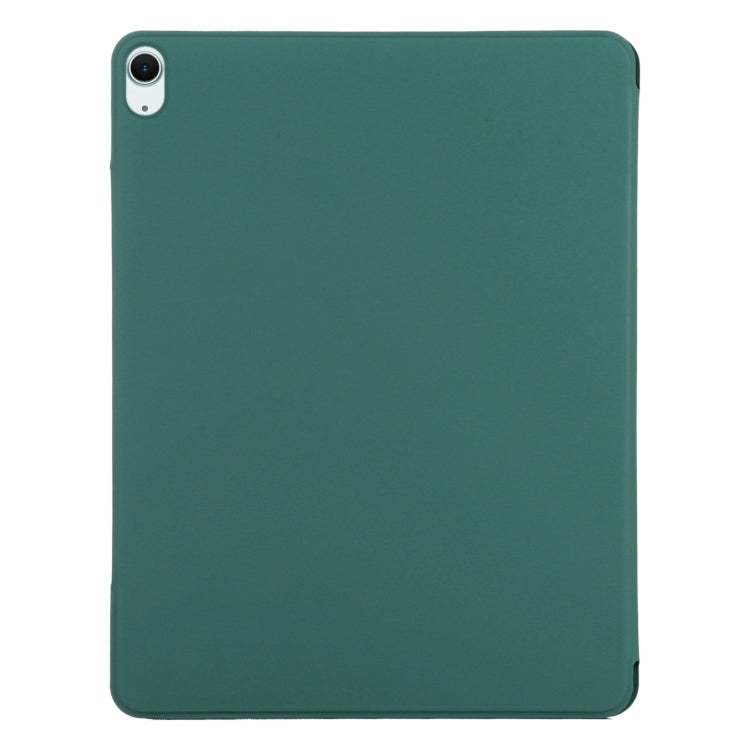 For iPad Air 11 2024 Double-sided Clip Fixed Buckle Magnetic PU Leather Smart Tablet Case(Dark Green) - iPad Air 11 2024 Cases by buy2fix | Online Shopping UK | buy2fix