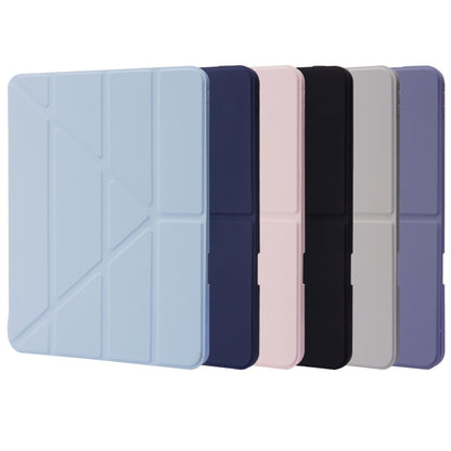 For iPad Pro 13 2024 Deformation Transparent Acrylic Leather Tablet Case(Lavender Grey) - iPad Pro 13 2024 Cases by buy2fix | Online Shopping UK | buy2fix