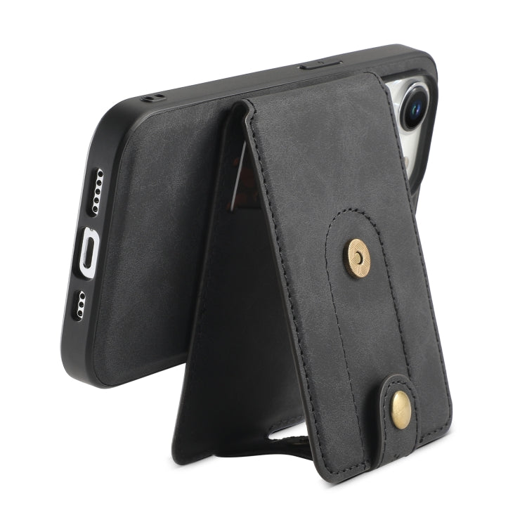 For iPhone 13 Pro Max Denior D14 NK Retro Pattern MagSafe Magnetic Card Holder Leather Phone Case(Black) - iPhone 13 Pro Max Cases by Denior | Online Shopping UK | buy2fix