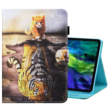 For iPad Pro 11 2024 Coloured Drawing Stitching Smart Leather Tablet Case(Cat and Tiger) - iPad Pro 11 2024 Cases by buy2fix | Online Shopping UK | buy2fix