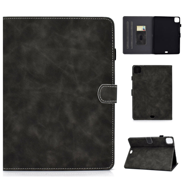 For iPad Pro 11 2024 Cowhide Texture Tablet Leather Smart Case(Grey) - iPad Pro 11 2024 Cases by buy2fix | Online Shopping UK | buy2fix