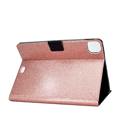 For iPad Pro 11 2024 Varnish Glitter Powder Smart Leather Tablet Case(Rose Gold) - iPad Pro 11 2024 Cases by buy2fix | Online Shopping UK | buy2fix