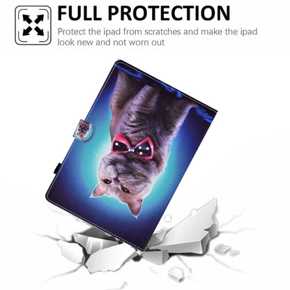 For iPad Pro 11 2024 Painted Stitching Smart Leather Tablet Case(Bow Tie Cat) - iPad Pro 11 2024 Cases by buy2fix | Online Shopping UK | buy2fix