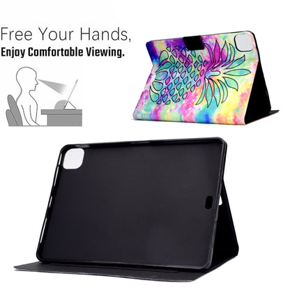 For iPad Pro 11 2024 Colored Drawing Smart Leather Tablet Case(Colored Pineapple) - iPad Pro 11 2024 Cases by buy2fix | Online Shopping UK | buy2fix