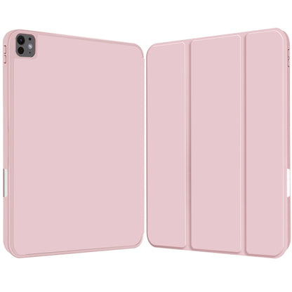 For iPad Pro 13 2024 3-fold TPU Smart Leather Tablet Case with Pen Slot(Pink) - iPad Pro 13 2024 Cases by buy2fix | Online Shopping UK | buy2fix