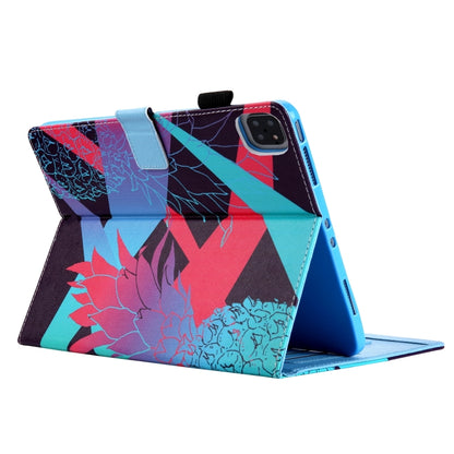 For iPad Pro 11 2024 Colored Drawing Leather Smart Tablet Case(Dazzling Pineapple) - iPad Pro 11 2024 Cases by buy2fix | Online Shopping UK | buy2fix