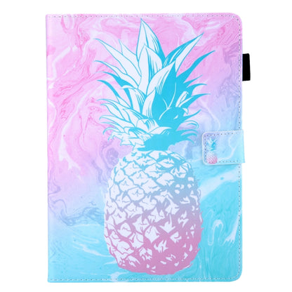 For iPad Pro 11 2024 Colored Drawing Leather Smart Tablet Case(Blue Pink Pineapple) - iPad Pro 11 2024 Cases by buy2fix | Online Shopping UK | buy2fix