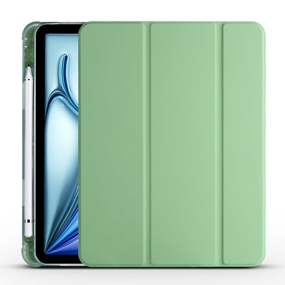 For iPad Air 11 2024 3-fold TPU Leather Smart Tablet Case with Pen Slot(Matcha Green) - iPad Air 11 2024 Cases by buy2fix | Online Shopping UK | buy2fix