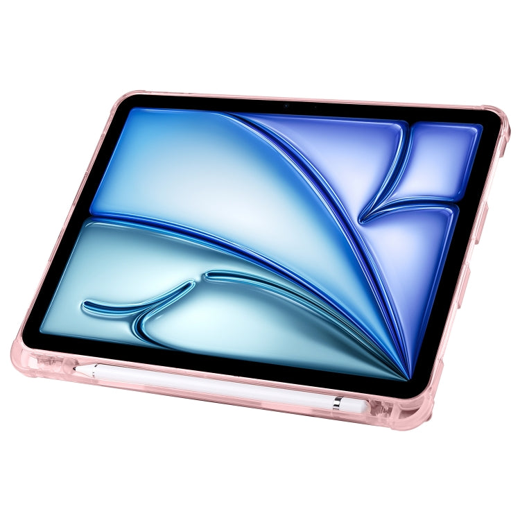 For iPad Air 11 2024 Multi-folding TPU Leather Smart Tablet Case with Pen Slot(Pink) - iPad Air 11 2024 Cases by buy2fix | Online Shopping UK | buy2fix