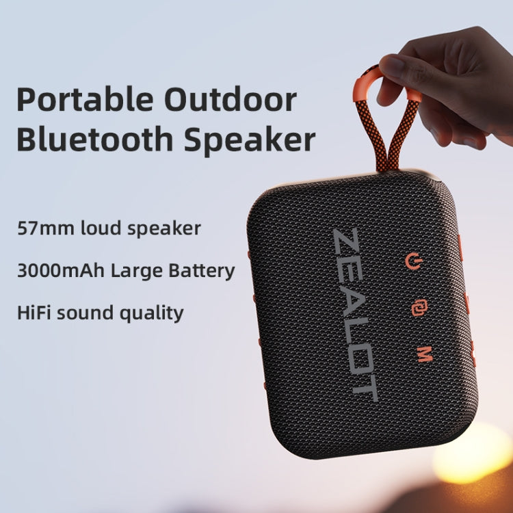 Zealot S75 Portable Outdoor IPX6 Waterproof Bluetooth Speaker(Black) - Waterproof Speaker by ZEALOT | Online Shopping UK | buy2fix