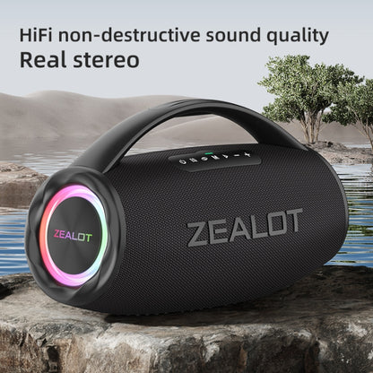 Zealot S97 80W Outdoor Portable RGB Light Bluetooth Speaker(Grey) - Waterproof Speaker by ZEALOT | Online Shopping UK | buy2fix