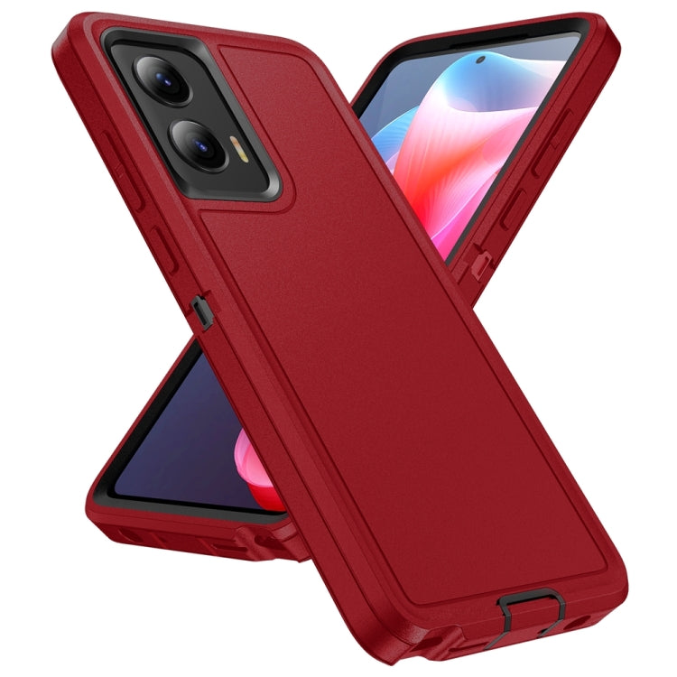 For Motorola Moto G Play 5G 2024 Life Waterproof Rugged PC + Silicone Phone Case(Red + Black) - Motorola Cases by buy2fix | Online Shopping UK | buy2fix