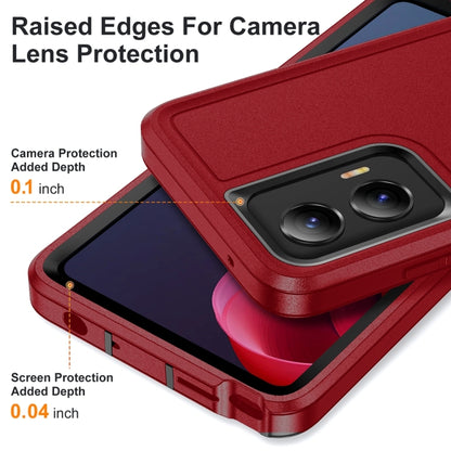 For Motorola Moto G Play 5G 2024 Life Waterproof Rugged PC + Silicone Phone Case(Red + Black) - Motorola Cases by buy2fix | Online Shopping UK | buy2fix