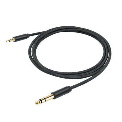 3662-3662BK 3.5mm Male to 6.35mm Male Stereo Amplifier Audio Cable, Length:3m(Black) - Microphone Audio Cable & Connector by buy2fix | Online Shopping UK | buy2fix