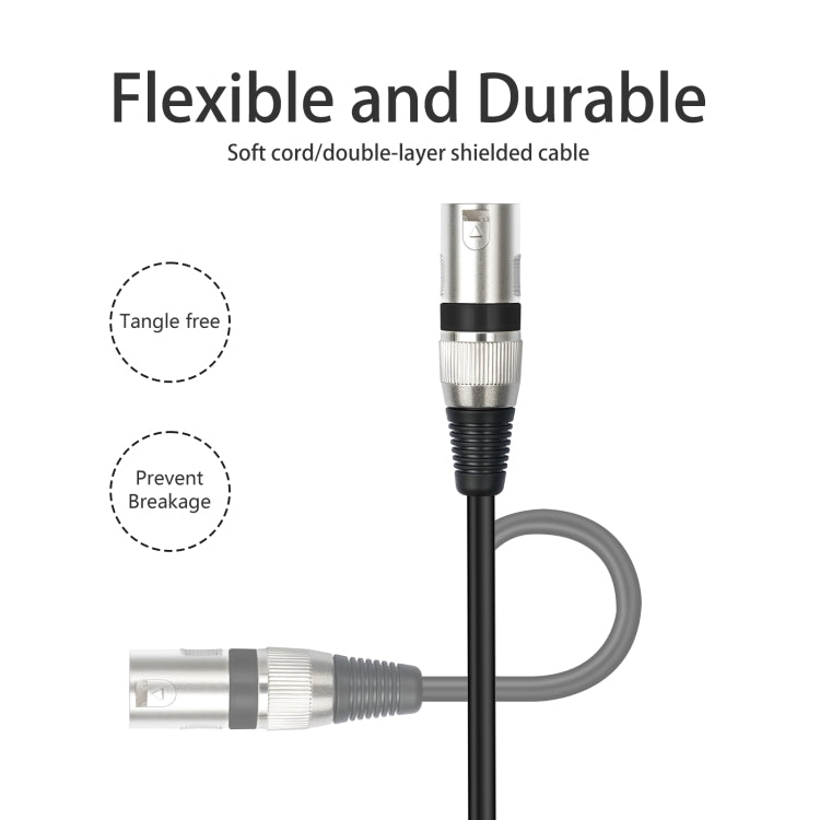 TC145BK55 6.35mm 1/4 TRS Male to XLR 3pin Male Microphone Cable, Length:1m(Black) - Microphone Audio Cable & Connector by buy2fix | Online Shopping UK | buy2fix