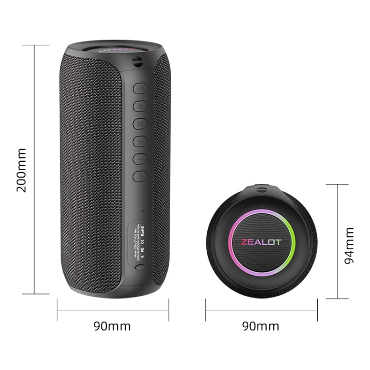 Zealot S32 Max 20W High Power Bluetooth Speaker with RGB Light(Black) - Desktop Speaker by ZEALOT | Online Shopping UK | buy2fix