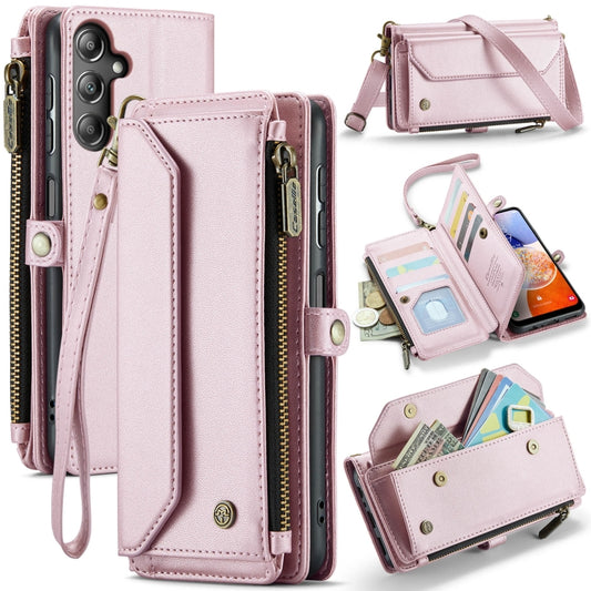 For Samsung Galaxy A14 5G / 4G CaseMe C36 Card Slots Zipper Wallet RFID Anti-theft Leather Phone Case(Pink) - Galaxy Phone Cases by CaseMe | Online Shopping UK | buy2fix