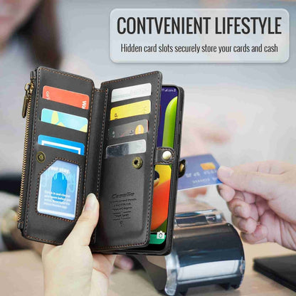 For Samsung Galaxy A30s / A50s / A50 CaseMe C36 Card Slots Zipper Wallet RFID Anti-theft Leather Phone Case(Black) - Galaxy Phone Cases by CaseMe | Online Shopping UK | buy2fix