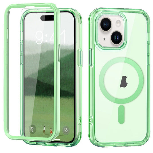 For iPhone 15 Colorful MagSafe Magnetic PC + TPU Phone Case(Green) - iPhone 15 Cases by buy2fix | Online Shopping UK | buy2fix