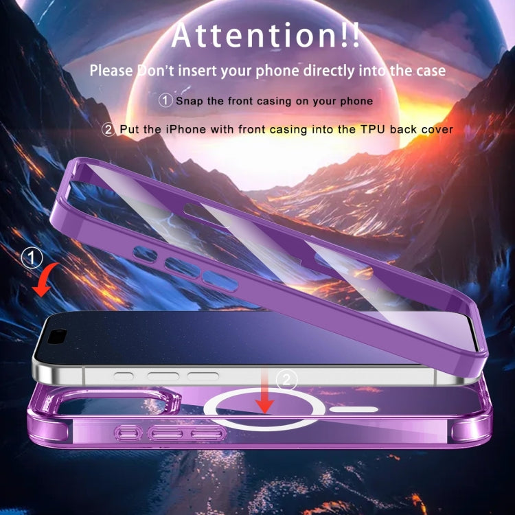 For iPhone 16 Pro Max Colorful MagSafe Magnetic PC Hybrid TPU Phone Case(Dark Purple) - iPhone 16 Pro Max Cases by buy2fix | Online Shopping UK | buy2fix