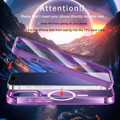 For iPhone 16 Pro Max Colorful MagSafe Magnetic PC Hybrid TPU Phone Case(Dark Purple) - iPhone 16 Pro Max Cases by buy2fix | Online Shopping UK | buy2fix