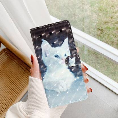 For iPhone 16 Pro Max 3D Pattern Leather Phone Case(White Cat) - iPhone 16 Pro Max Cases by buy2fix | Online Shopping UK | buy2fix