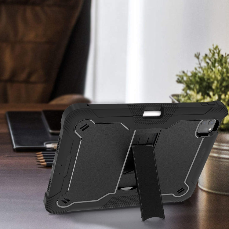 For iPad Pro 11 2024 Shockproof Silicone Hybrid PC Tablet Case with Holder(Black) - iPad Pro 11 2024 Cases by buy2fix | Online Shopping UK | buy2fix