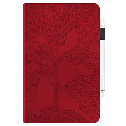 For iPad Pro 11 2024 Tree Life Series Embossed Smart Leather Tablet Case(Red) - iPad Pro 11 2024 Cases by buy2fix | Online Shopping UK | buy2fix