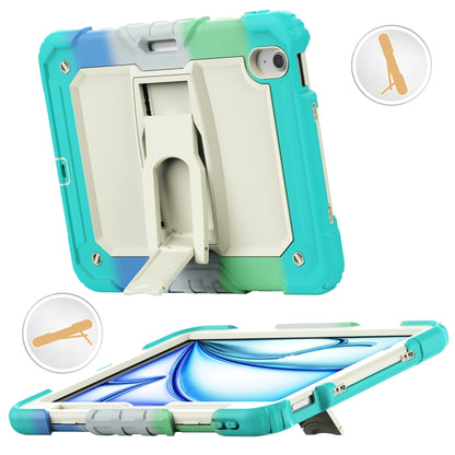 For iPad Air 11 2024 Silicone Hydric PC Tablet Case with Shoulder Strap & Holder(Camouflage Light Blue) - iPad Air 11 2024 Cases by buy2fix | Online Shopping UK | buy2fix