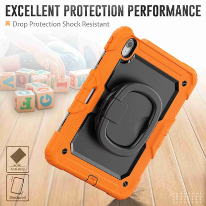 For iPad Air 11 2024 Handle Silicone Hydric PC Tablet Case with Shoulder Strap(Orange) - iPad Air 11 2024 Cases by buy2fix | Online Shopping UK | buy2fix