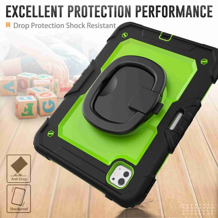 For iPad Pro 11 2024 Handle Silicone Hydric PC Tablet Case with Shoulder Strap(Yellow Green PC) - iPad Pro 11 2024 Cases by buy2fix | Online Shopping UK | buy2fix