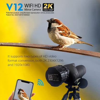 V12 2K WiFi HD Telescope Eyepiece Outdoor Portable Mirror Camera(White) - Accessories by buy2fix | Online Shopping UK | buy2fix