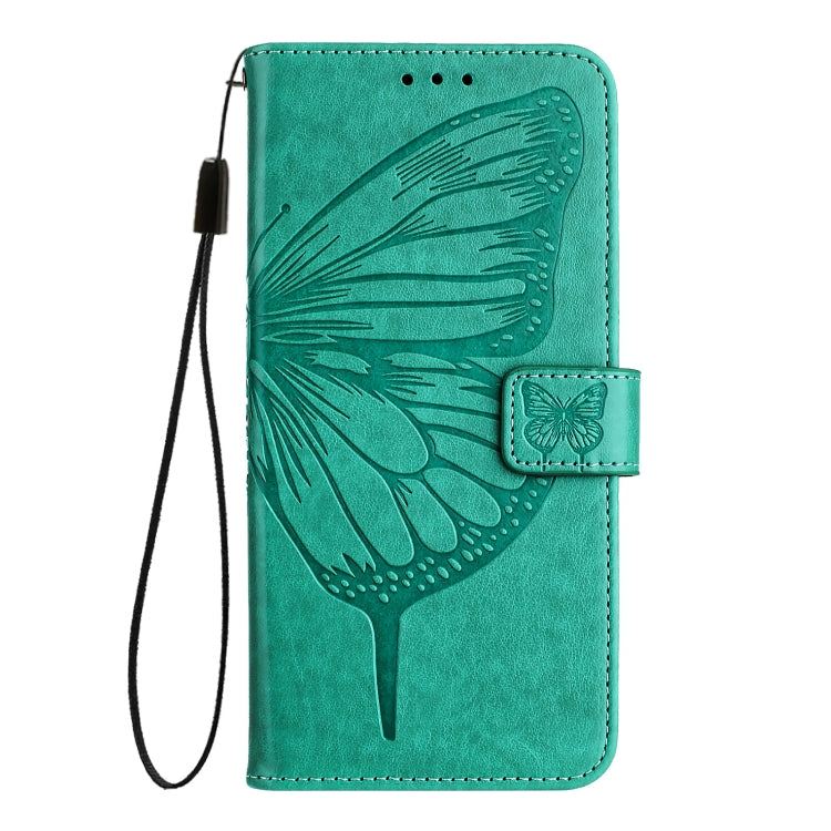 For Blackview Wave 6C Embossed Butterfly Leather Phone Case(Green) - More Brand by buy2fix | Online Shopping UK | buy2fix