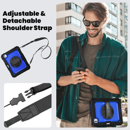 For iPad Pro 11 2024 Silicone Hybrid PC Tablet Case with Shoulder Strap(Dark Blue + Black) - iPad Pro 11 2024 Cases by buy2fix | Online Shopping UK | buy2fix