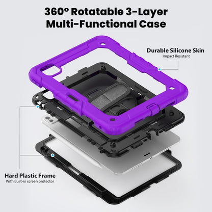 For iPad Pro 11 2024 Silicone Hybrid PC Tablet Case with Shoulder Strap(Purple) - iPad Pro 11 2024 Cases by buy2fix | Online Shopping UK | buy2fix