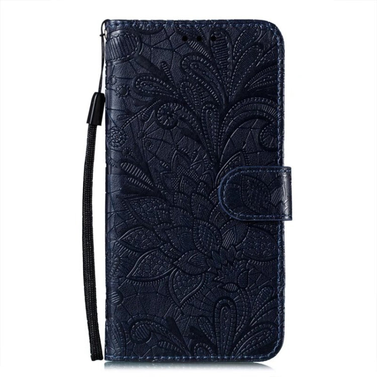 For Motorola Moto G Power 5G 2024 Lace Flower Embossing Flip Leather Phone Case(Dark Blue) - Motorola Cases by buy2fix | Online Shopping UK | buy2fix