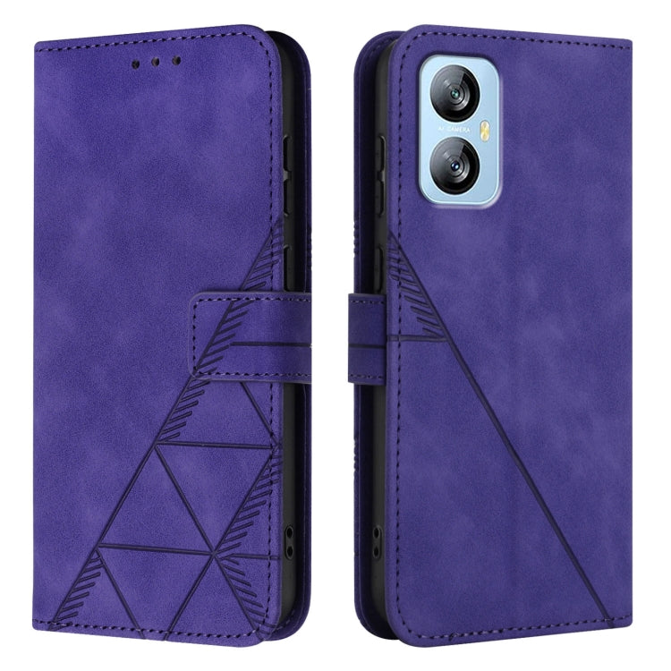 For Blackview A52 Crossbody 3D Embossed Flip Leather Phone Case(Purple) - More Brand by buy2fix | Online Shopping UK | buy2fix