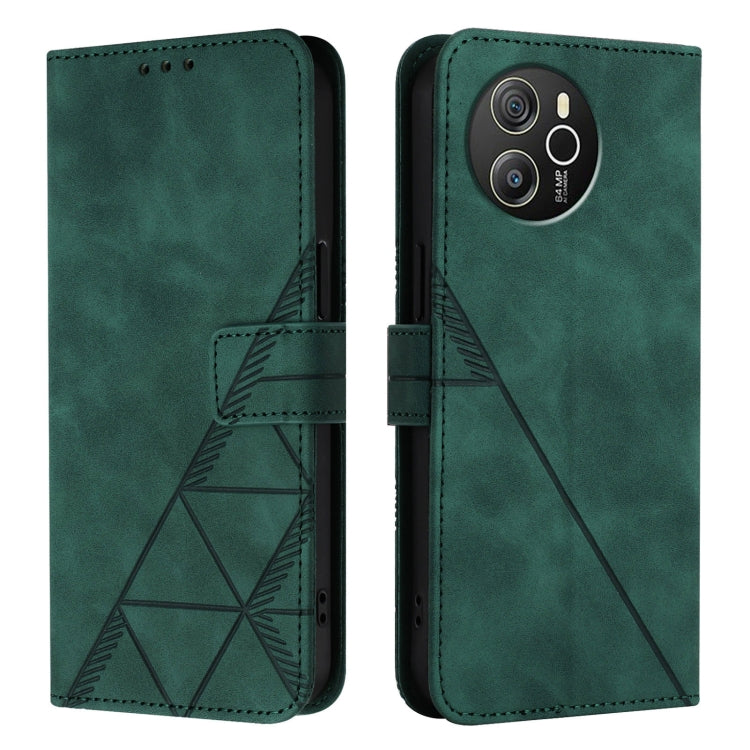 For Blackview Shark 8 Crossbody 3D Embossed Flip Leather Phone Case(Green) - More Brand by buy2fix | Online Shopping UK | buy2fix