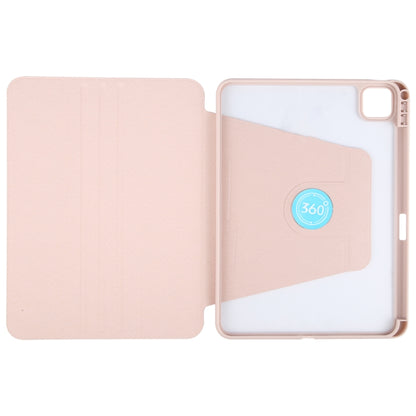 For iPad Pro 13 2024 GEBEI Acrylic TPU 3-folding Rotating Smart Tablet Leather Case withh Pen Slot(Pink) - iPad Pro 13 2024 Cases by GEBEI | Online Shopping UK | buy2fix