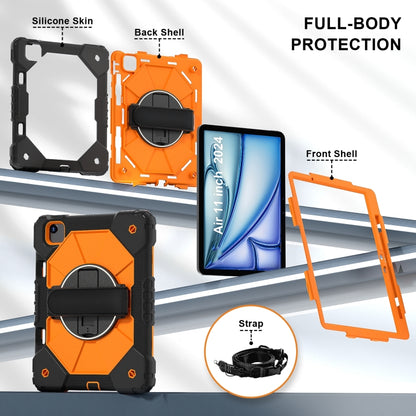 For iPad Air 11 2024 Contrast Color Robot Silicone Hybrid PC Tablet Case(Black Orange) - iPad Air 11 2024 Cases by buy2fix | Online Shopping UK | buy2fix