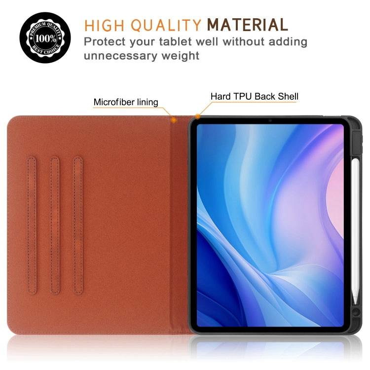 For iPad Air 11 2024 / Pro 11 2022 Front Stand Smart TPU Leather Tablet Case(Brown) - iPad Air 11 2024 Cases by buy2fix | Online Shopping UK | buy2fix