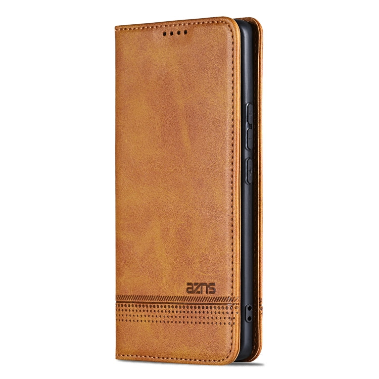 For Redmi Note 14 Pro 5G AZNS Magnetic Calf Texture Flip Leather Phone Case(Light Brown) - Note 14 Pro Cases by AZNS | Online Shopping UK | buy2fix