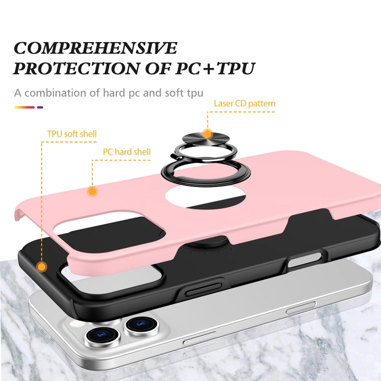 For iPhone 16 Magnetic Ring Holder Phone Case(Rose Gold) - iPhone 16 Cases by buy2fix | Online Shopping UK | buy2fix