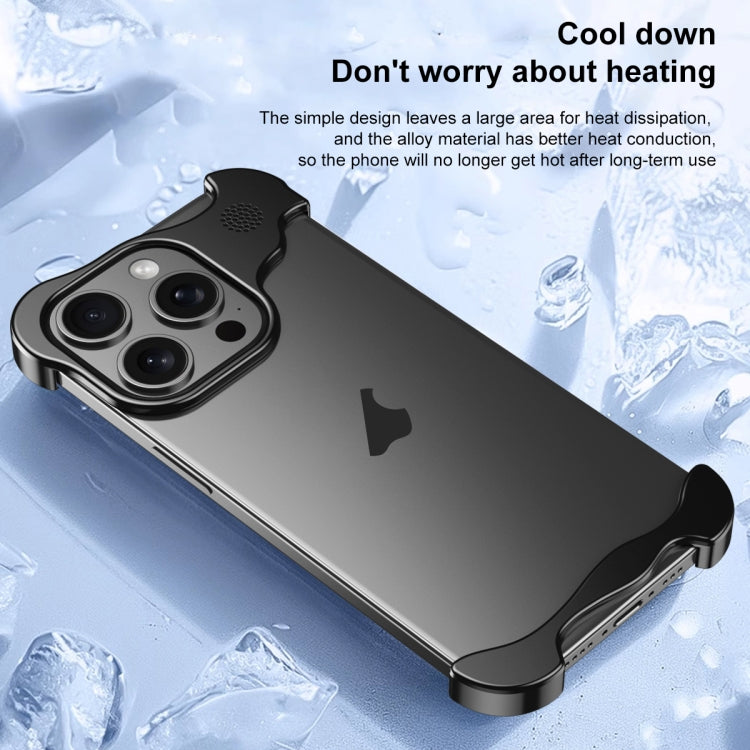 For iPhone 15 Plus Aromatherapy Alloy Frameless Phone Case(Blue) - iPhone 15 Plus Cases by buy2fix | Online Shopping UK | buy2fix