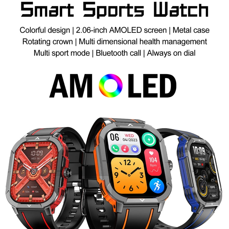 LEMFO HK56 2.06 inch BT5.3 IP68 Sport Smart Watch, Support Bluetooth Call / Message Notification / Heart Rate / Blood Pressure Health Monitor(Blue) - Smart Watches by LEMFO | Online Shopping UK | buy2fix